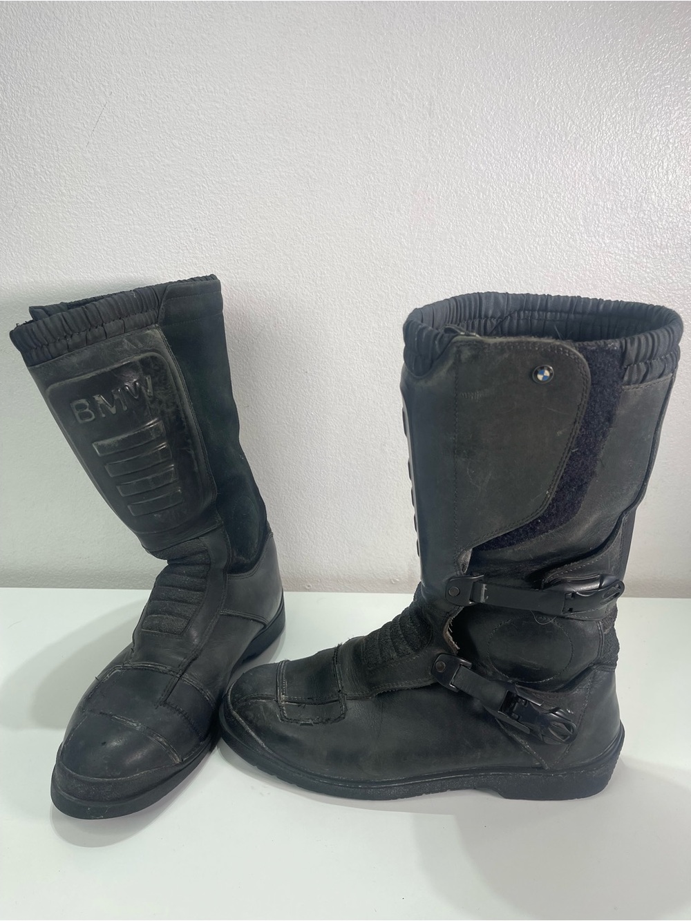 BMW Motorrad Moto Boots Gore-Tex Black Leather 45 (11.5)  Large Logo
